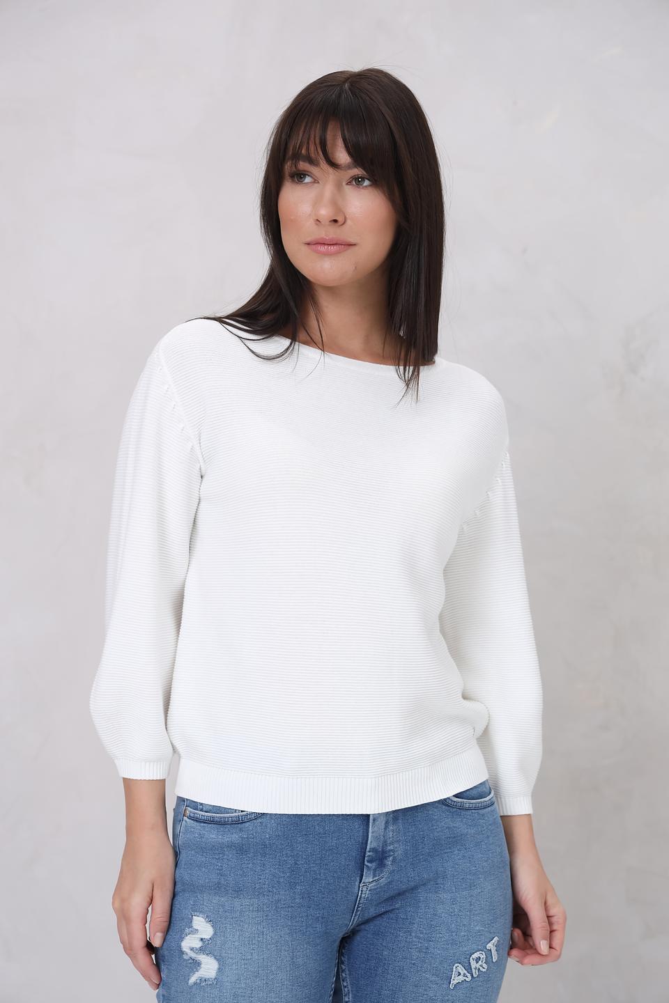 Пуловер Monari белый с рукавом 3/4