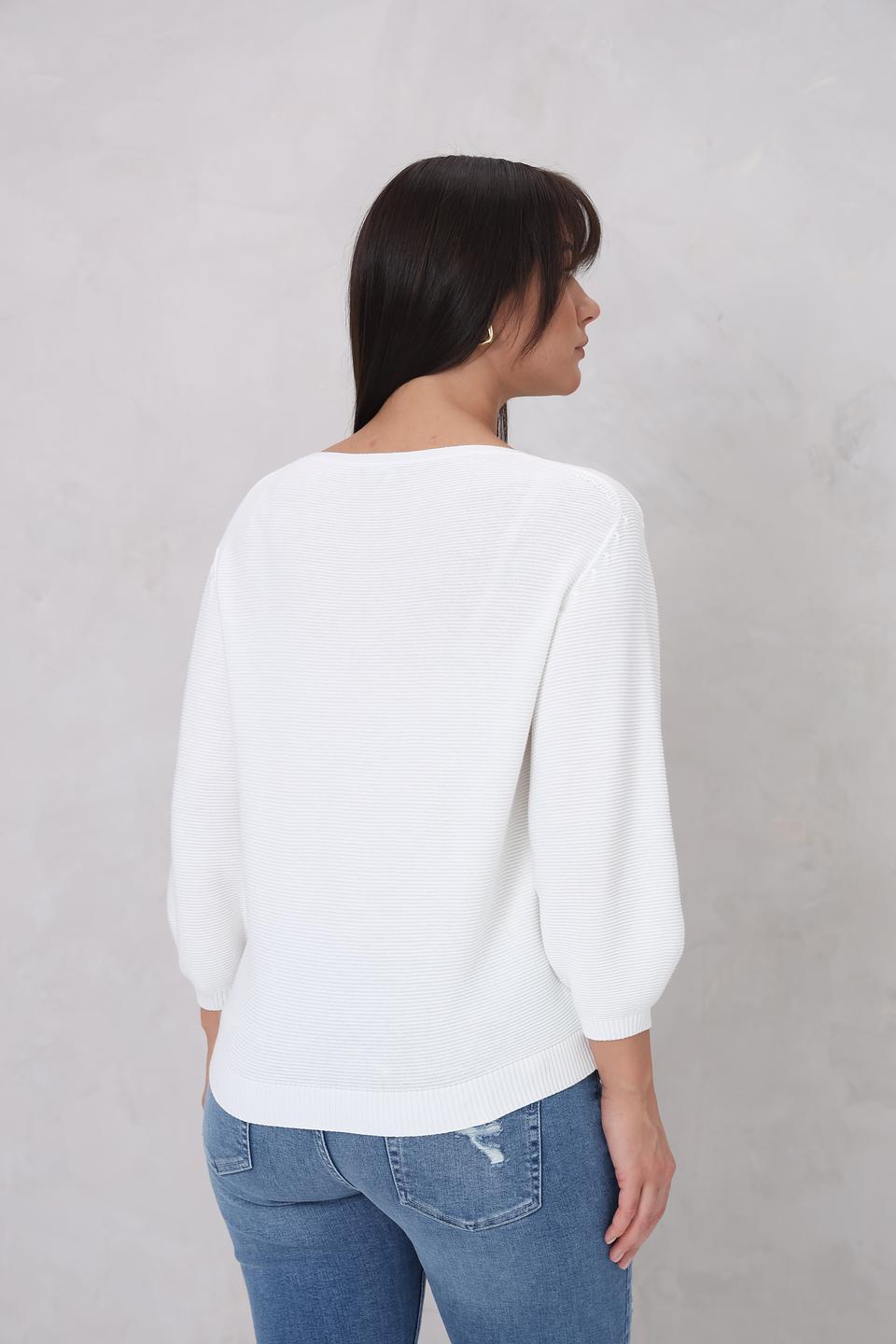 Пуловер Monari белый с рукавом 3/4