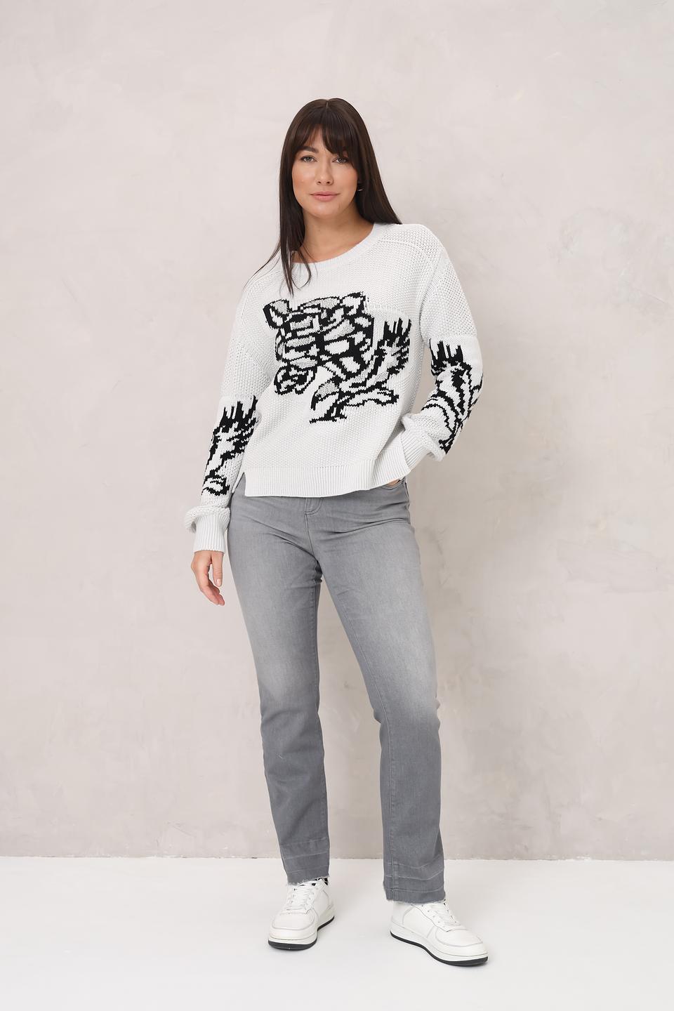 Пуловер Monari с цветочным принтом