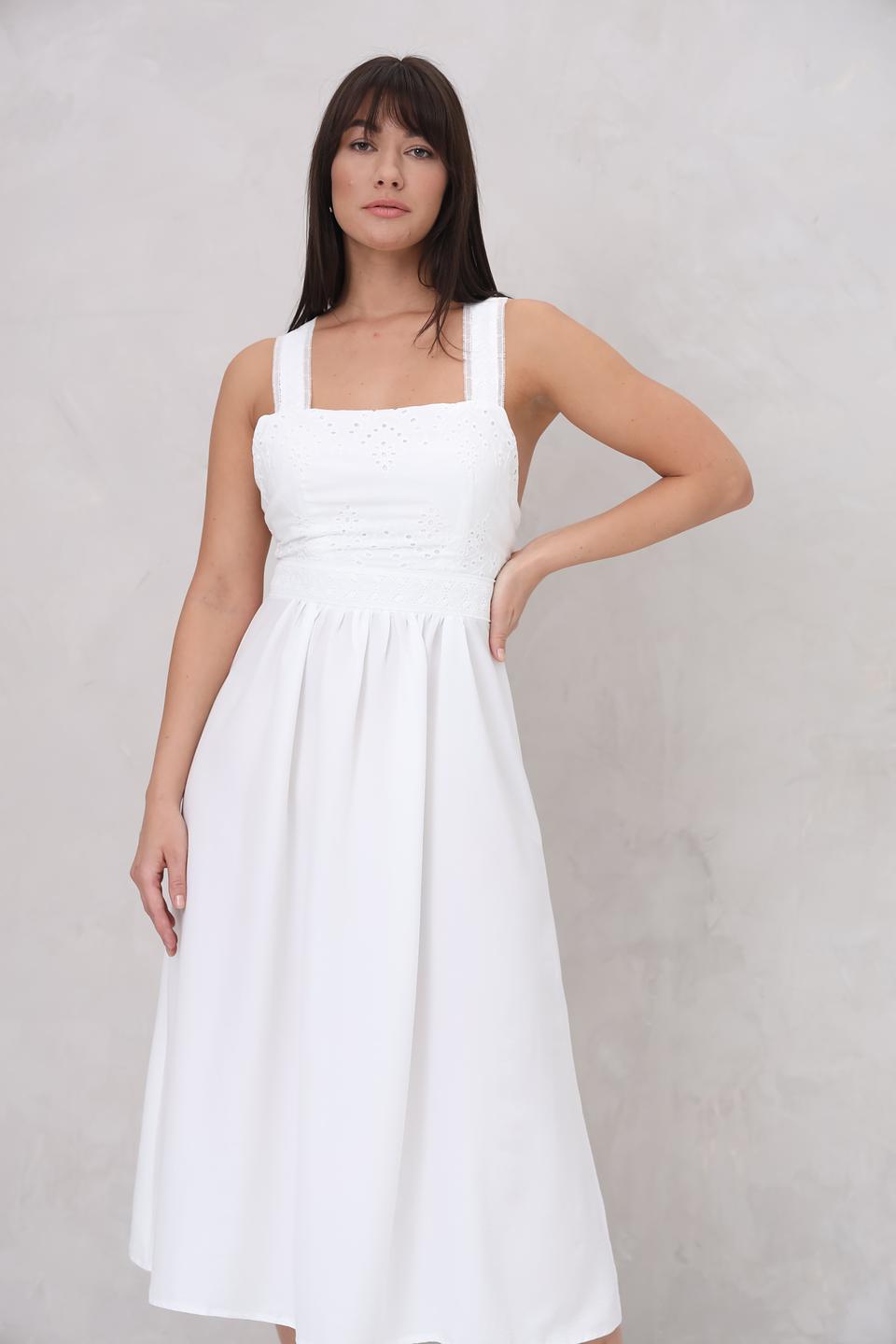 Платье Beatris на бретелях белое