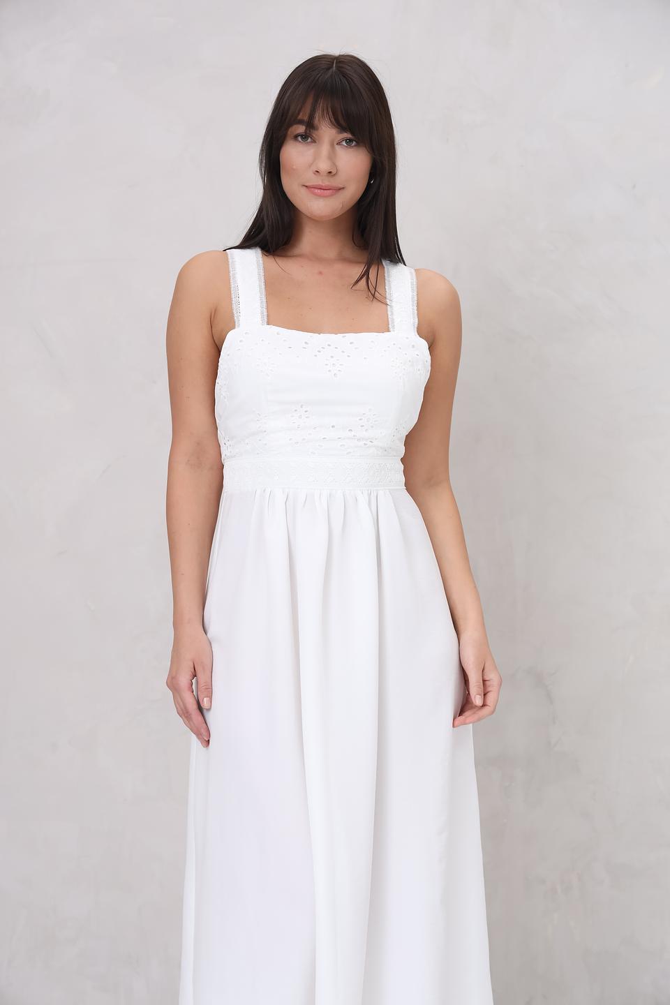 Платье Beatris на бретелях белое