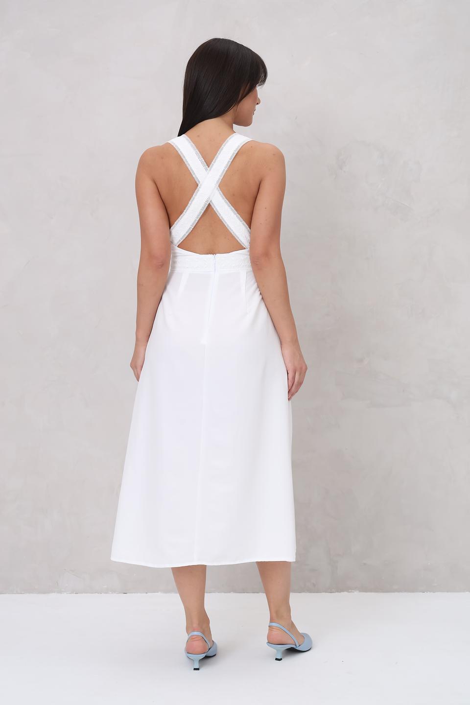 Платье Beatris на бретелях белое