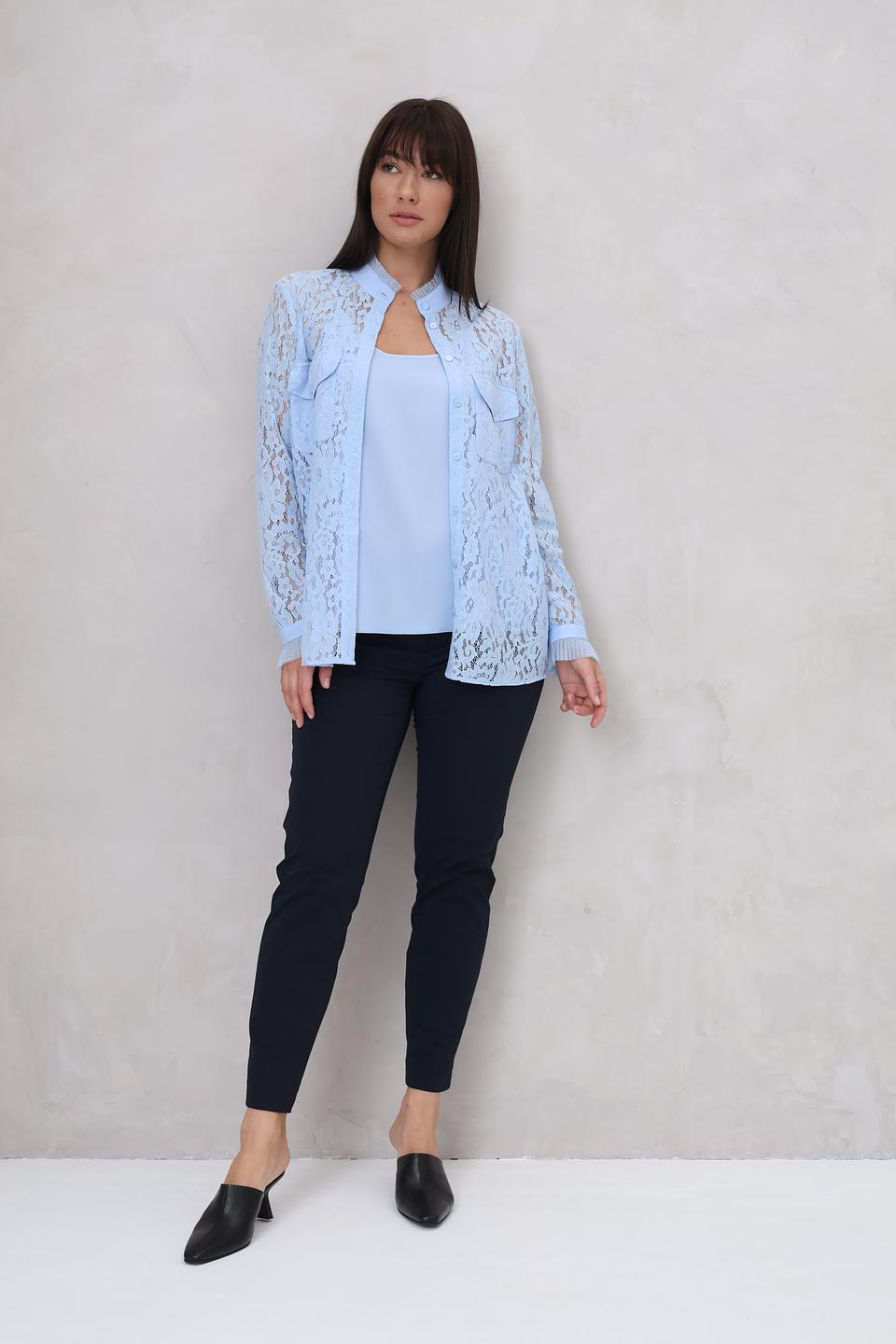 Блуза Marc Aurel кружево голубой