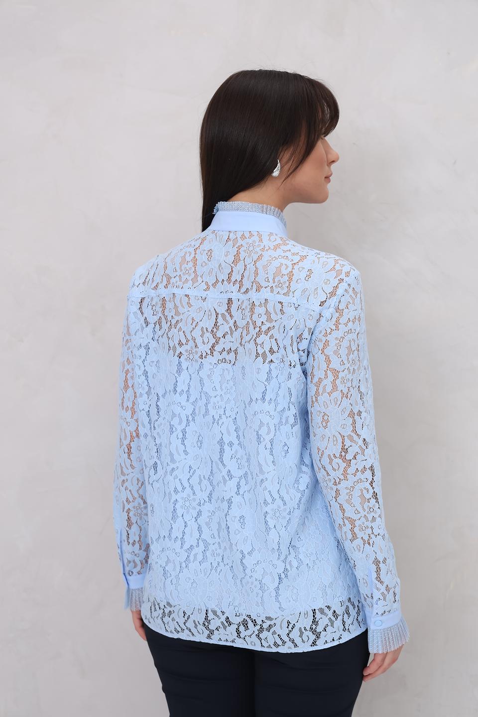 Блуза Marc Aurel кружево голубой