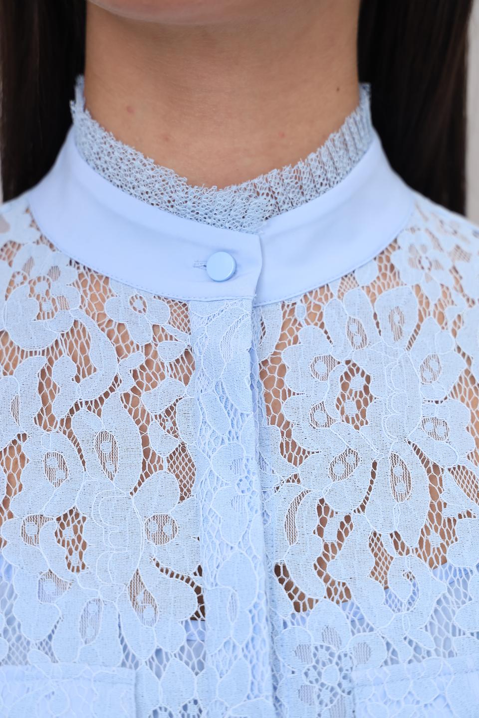 Блуза Marc Aurel кружево голубой