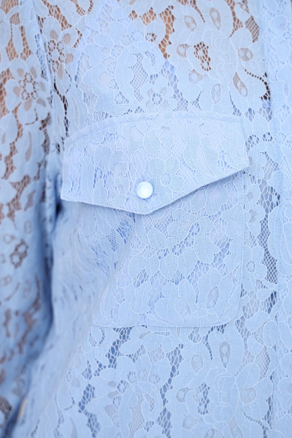 Блуза Marc Aurel кружево голубой