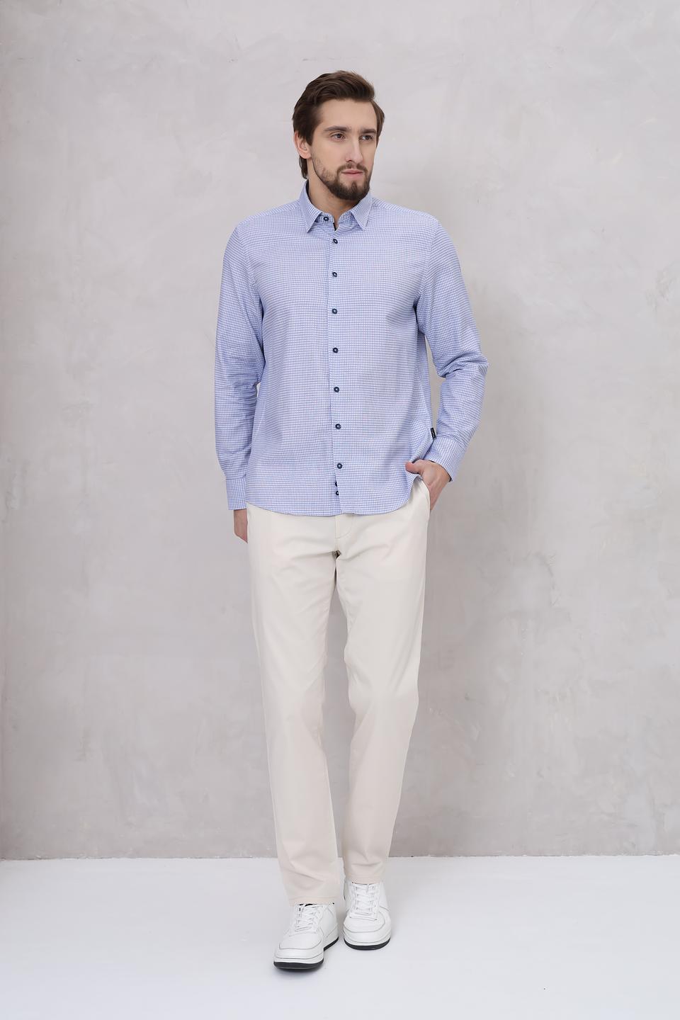 Рубашка Bugatti в голубую клетку
