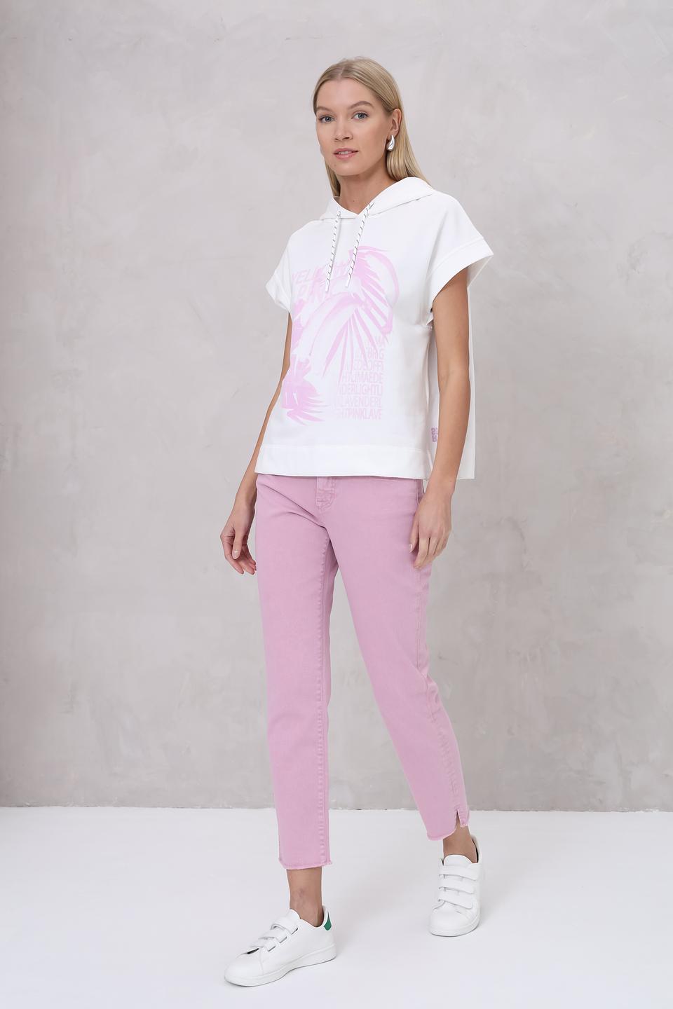 Пуловер Marc Cain с принтом белый