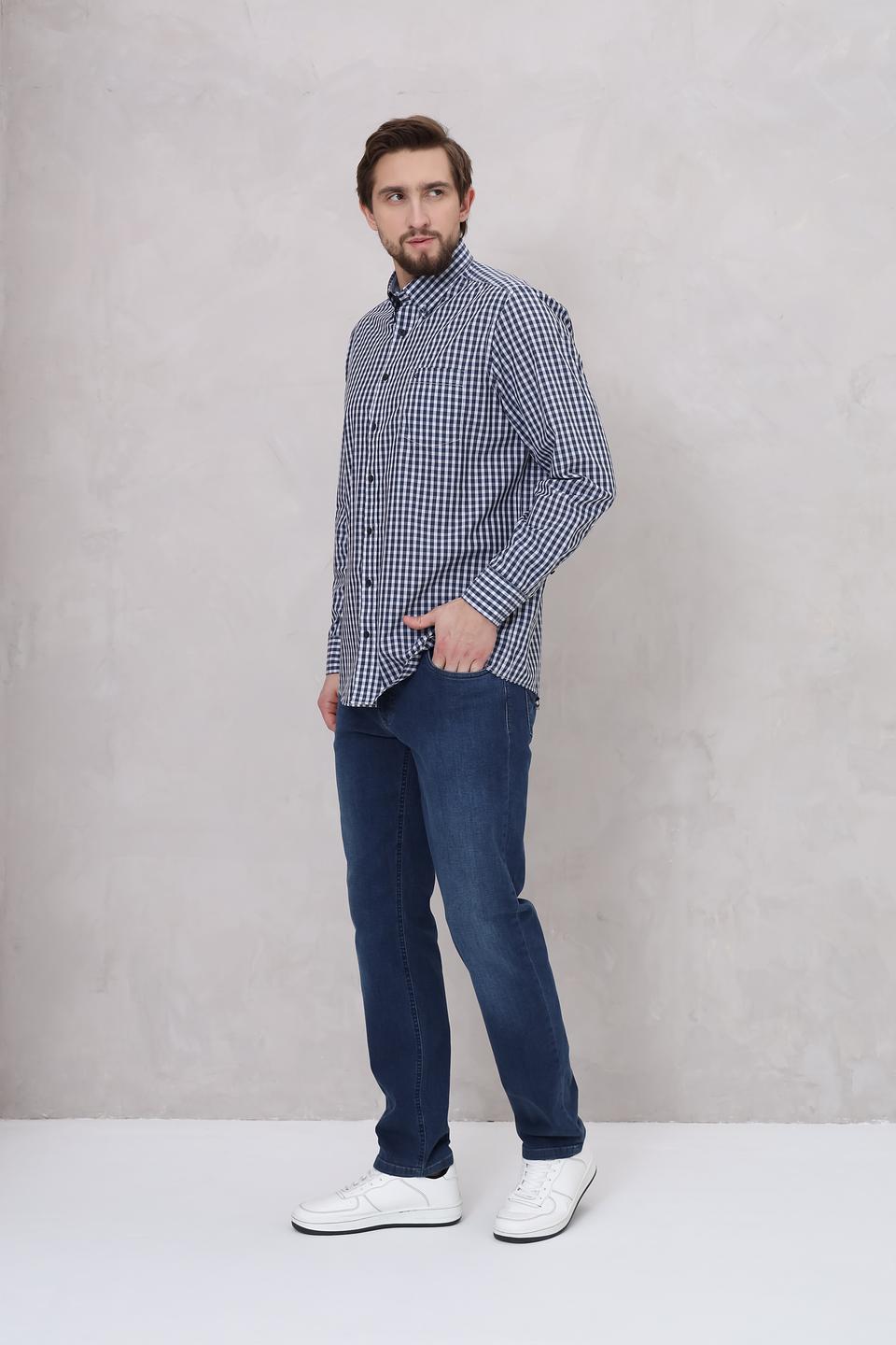 Рубашка Casa Moda в клетку синяя