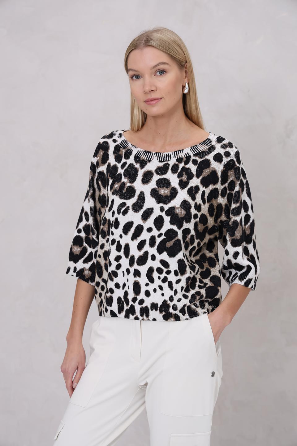 Пуловер Monari леопардовый