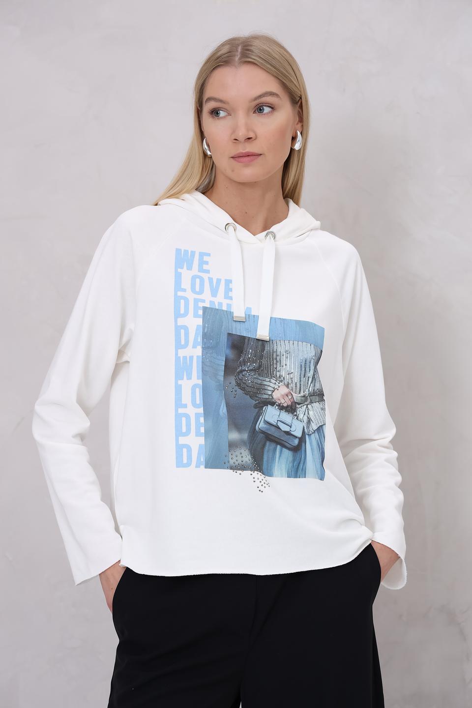 Пуловер Monari с принтом белый