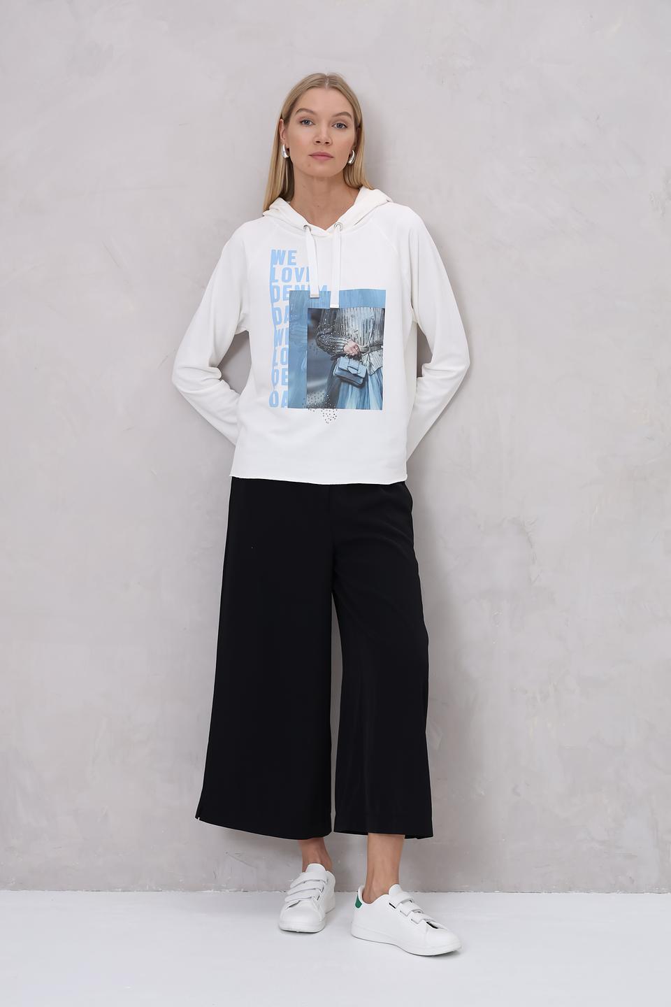 Пуловер Monari с принтом белый