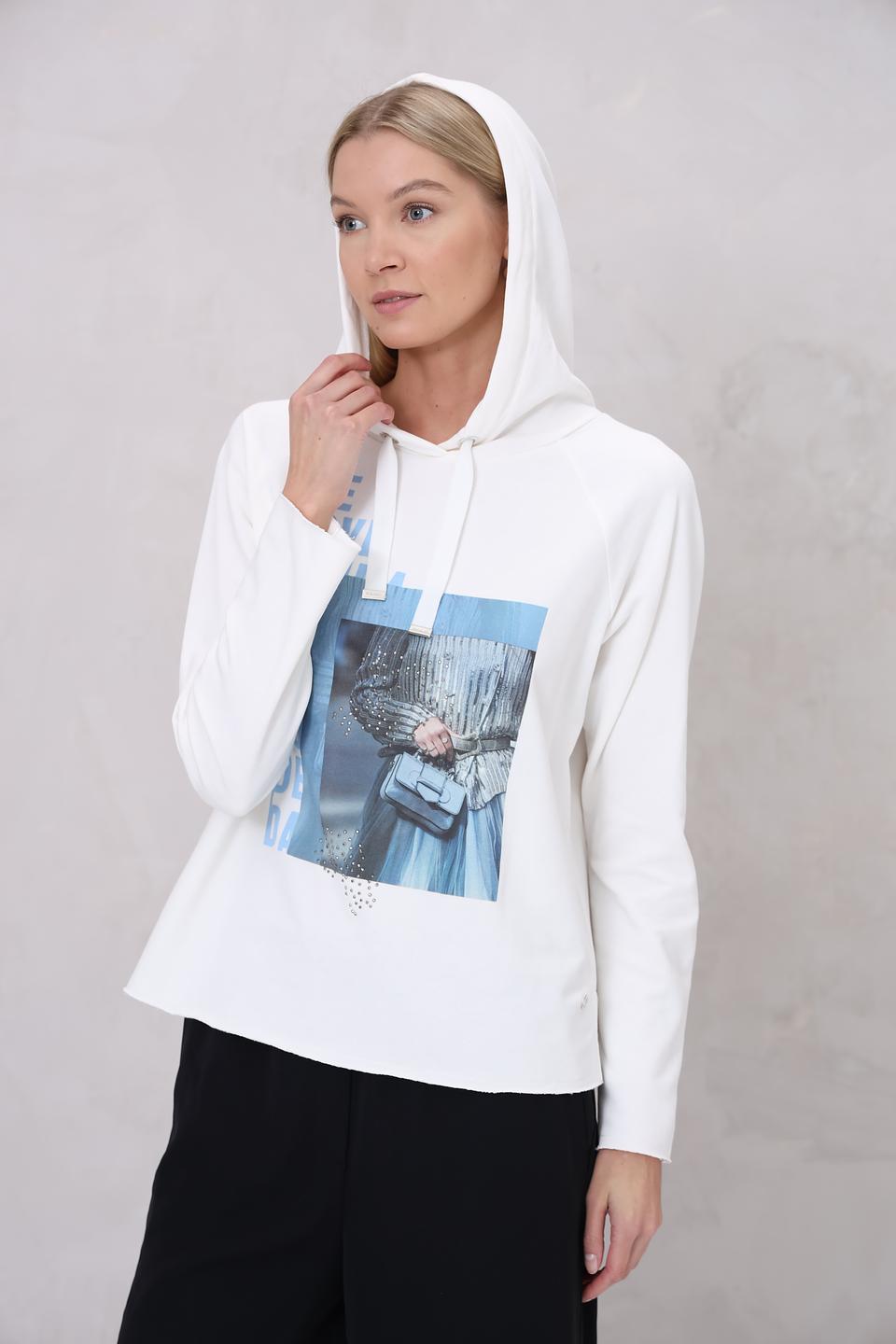 Пуловер Monari с принтом белый