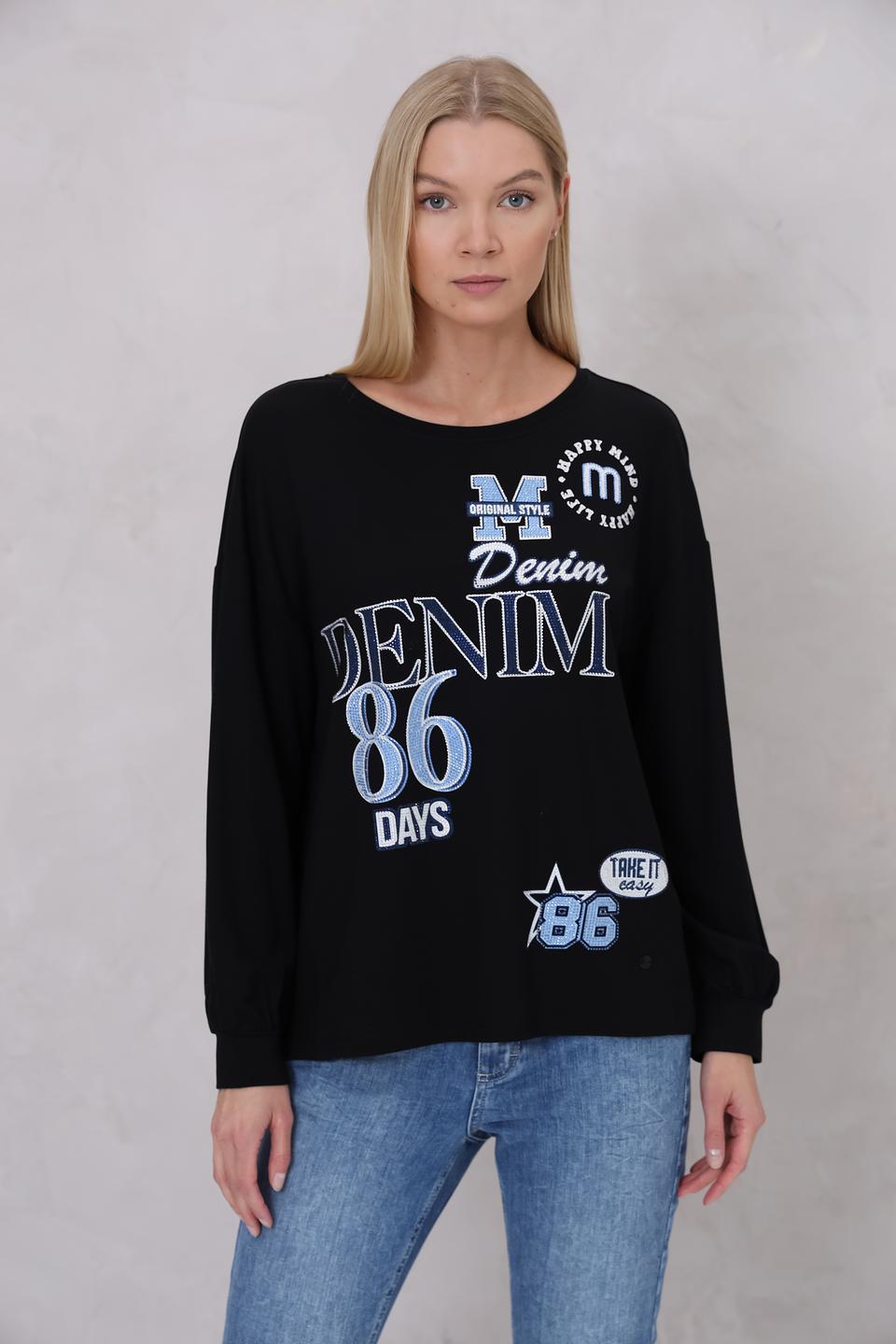 Пуловер Monari Denim чёрный