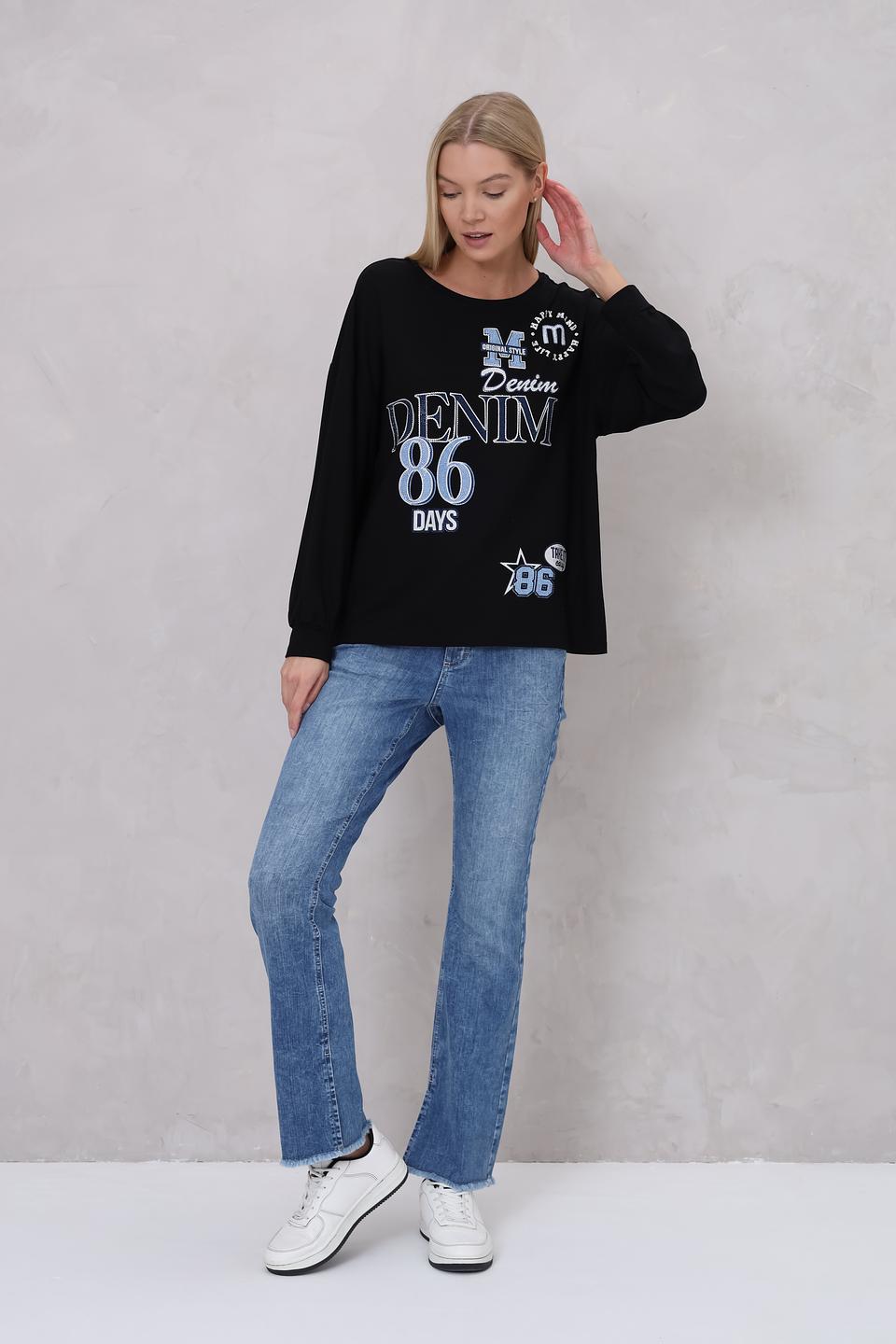 Пуловер Monari Denim чёрный