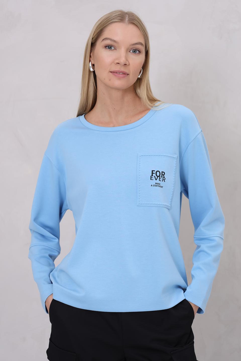 Пуловер Monari голубой с карманом