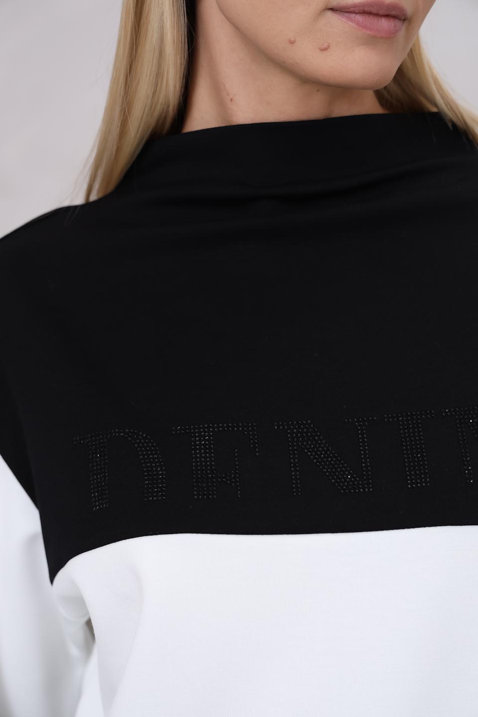 Пуловер Monari чёрно-белый с логотипом