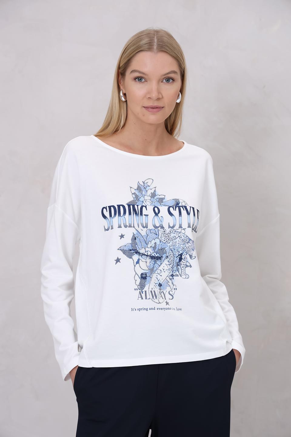 Лонгслив Monari с принтом Spring