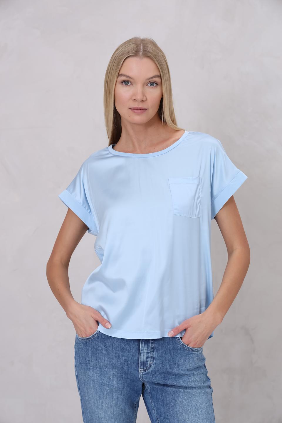 Блуза Monari голубая с карманом