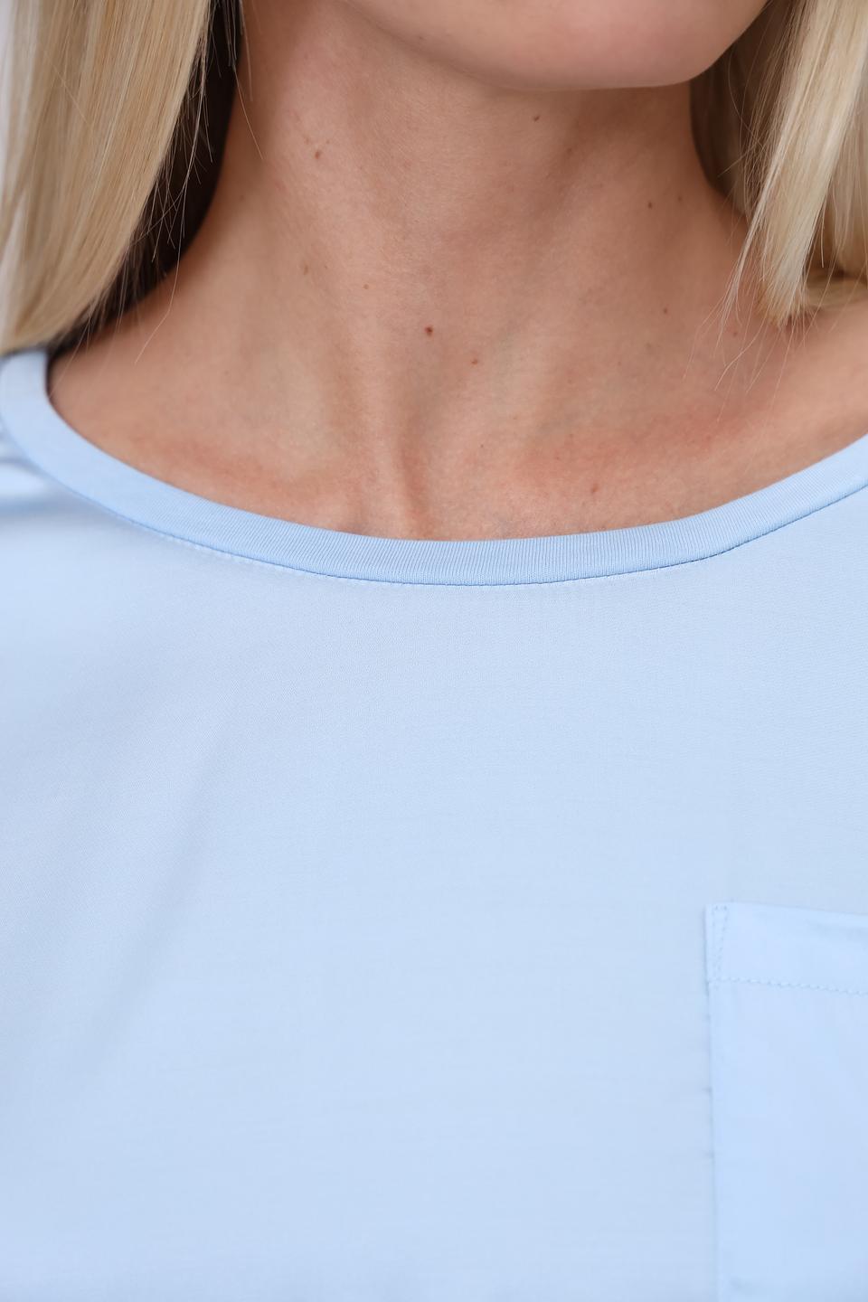 Блуза Monari голубая с карманом