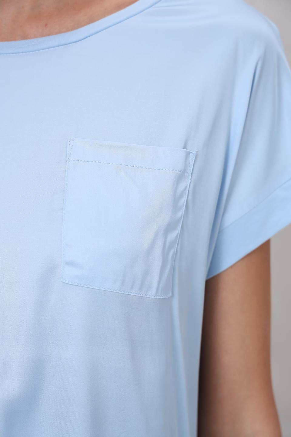 Блуза Monari голубая с карманом