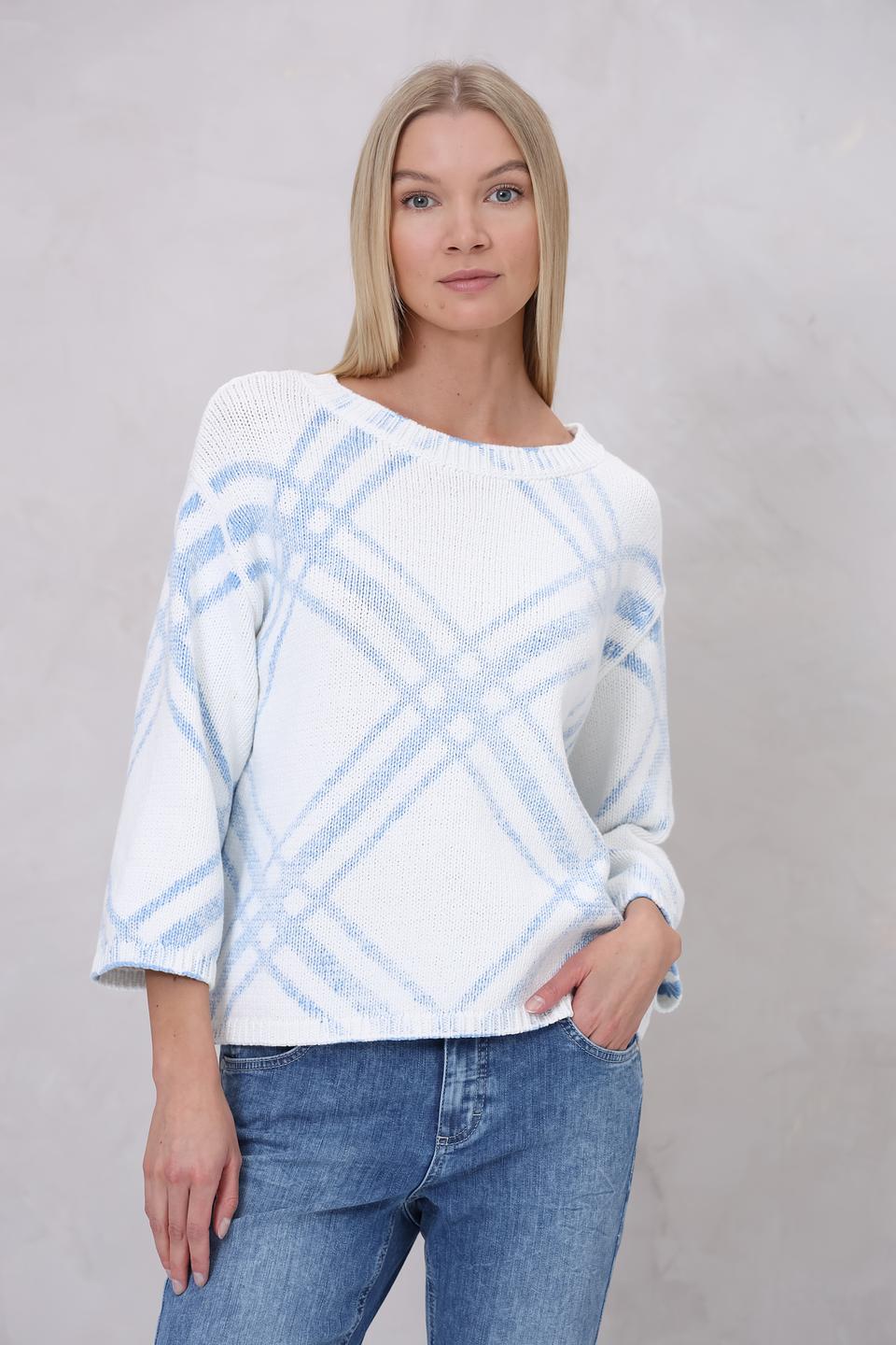Пуловер Monari в голубую клетку