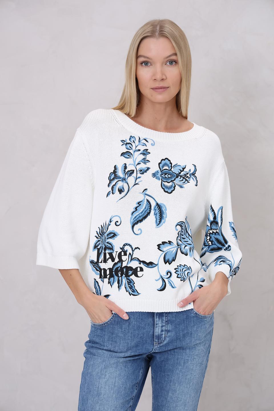 Пуловер Monari с цветочным принтом