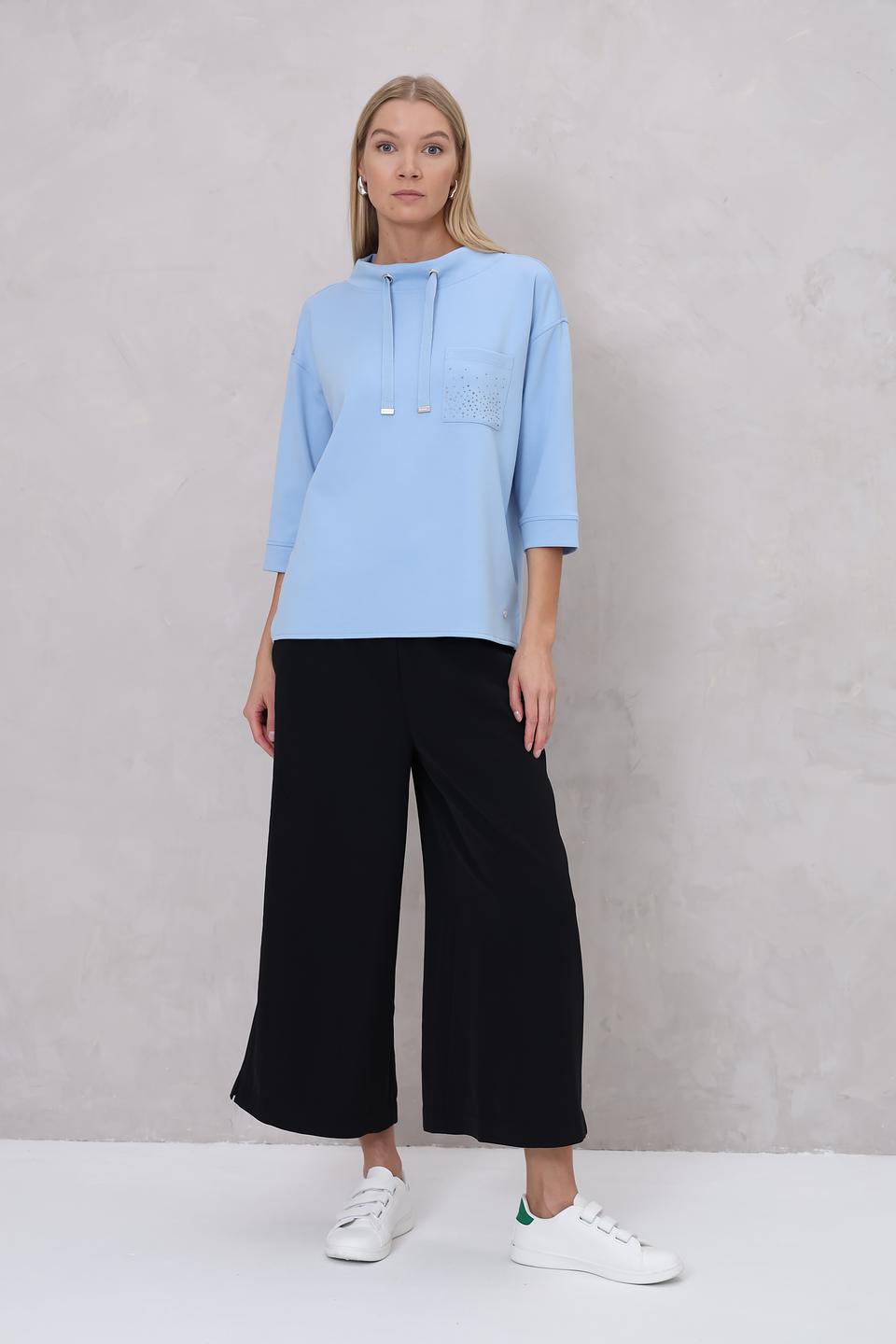 Пуловер Monari голубой с карманом