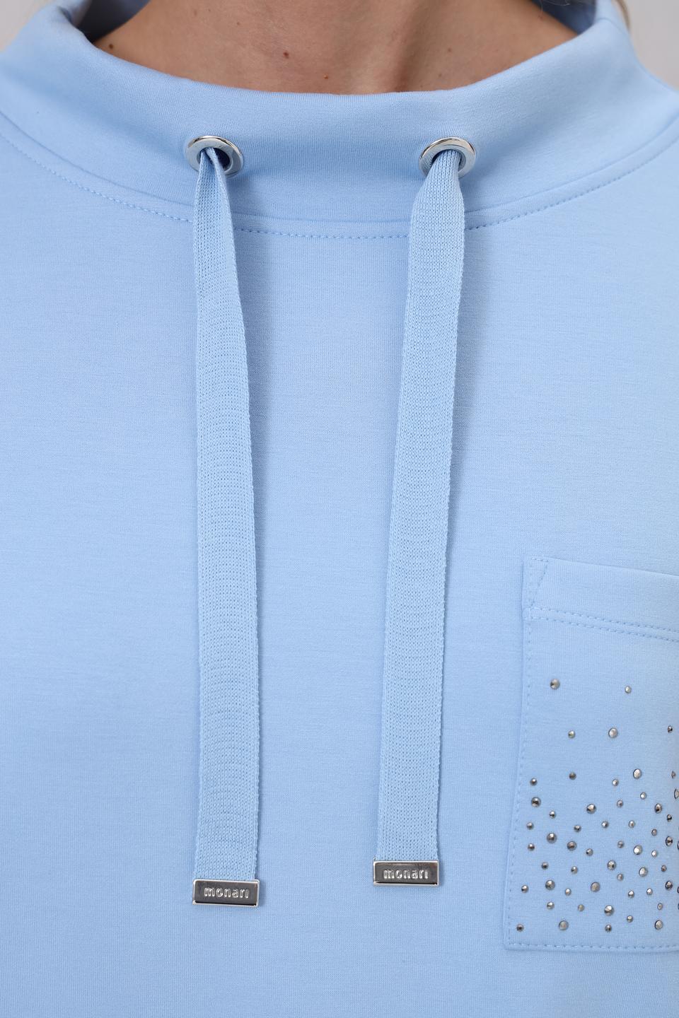 Пуловер Monari голубой с карманом