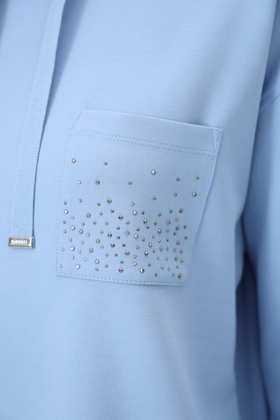 Пуловер Monari голубой с карманом