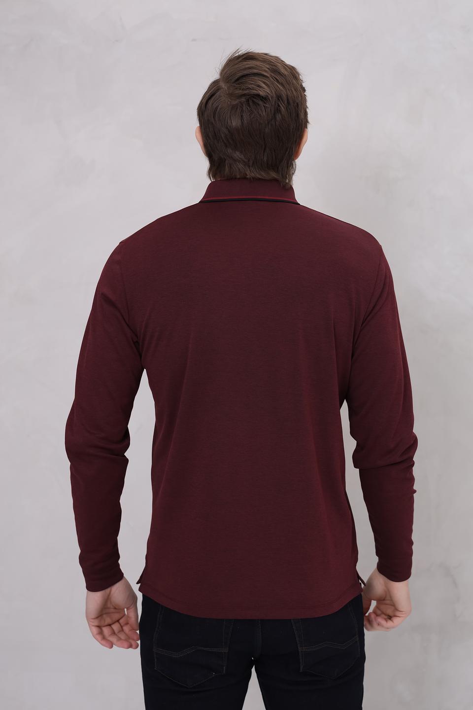 Поло Casa Moda с длинным рукавом бордовый