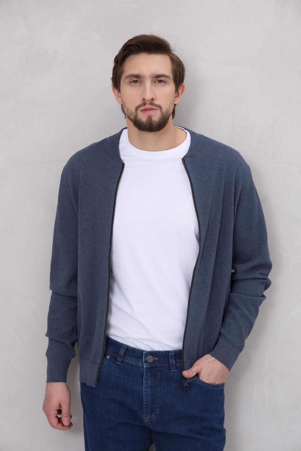 Кардиган Casa Moda мужской синий на молнии