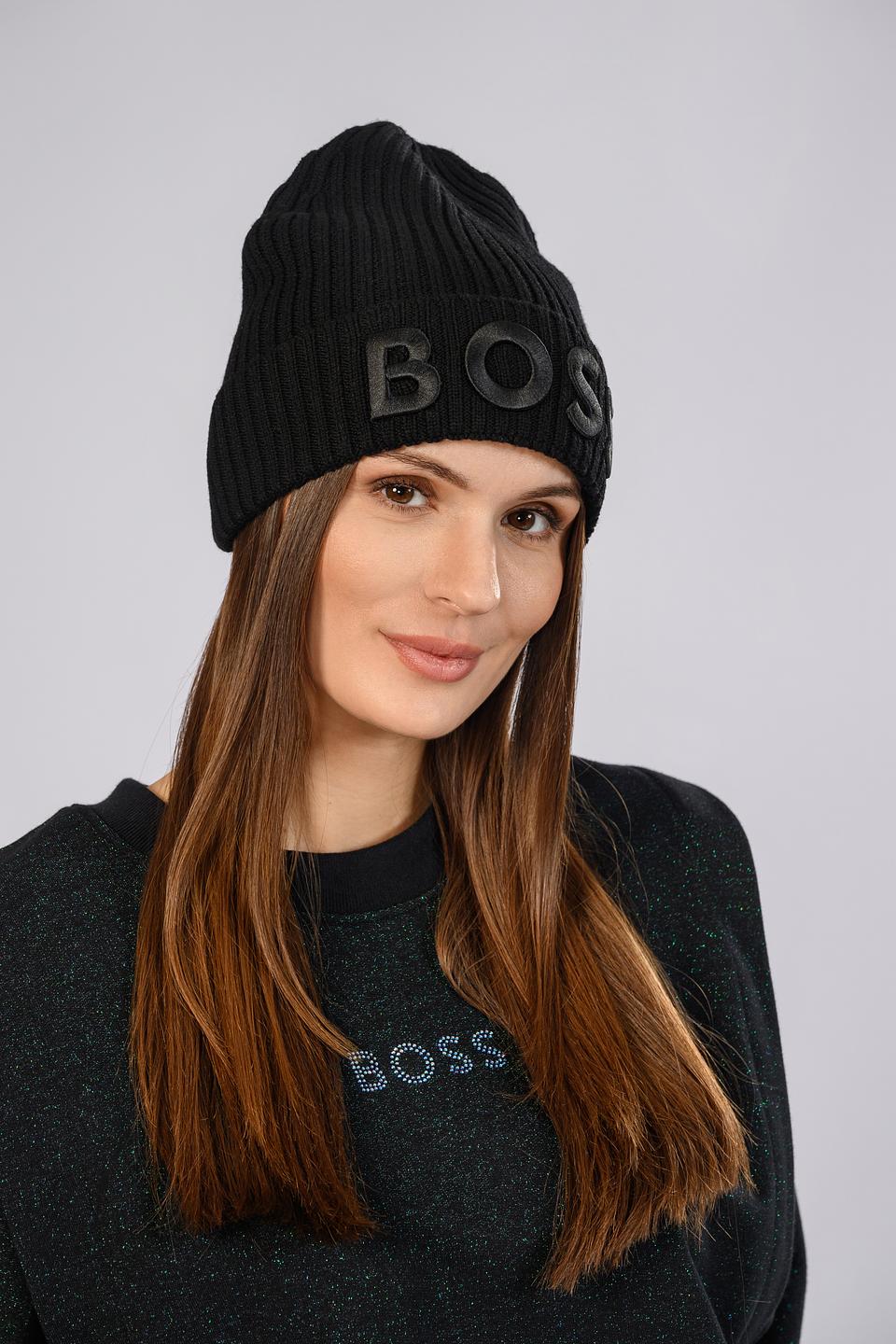 Шапка Boss Black с логотипом чёрная