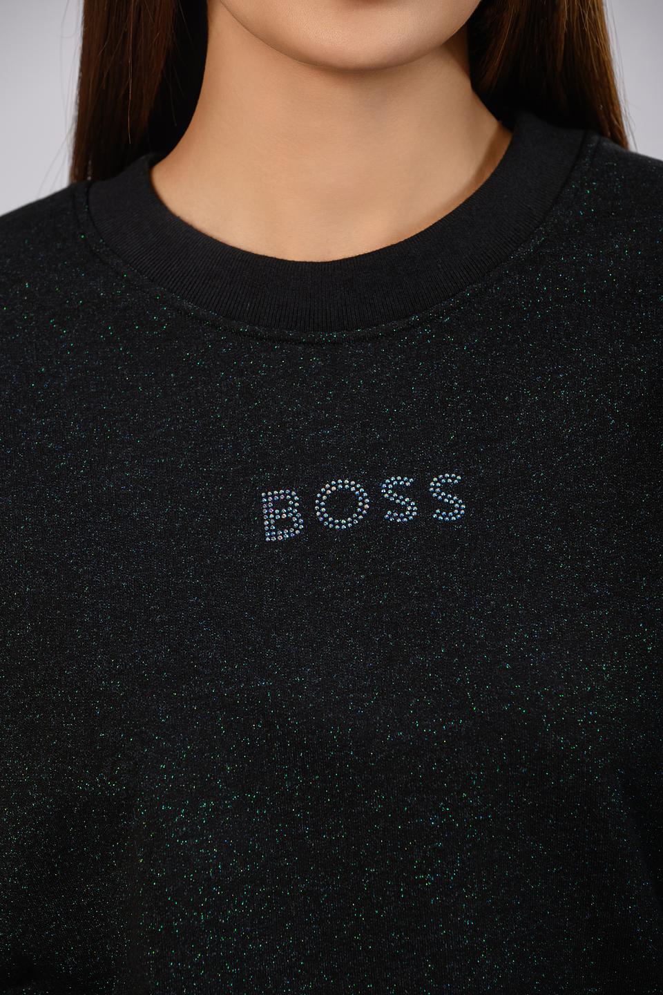 Пуловер Boss Orange с логотипом чёрный