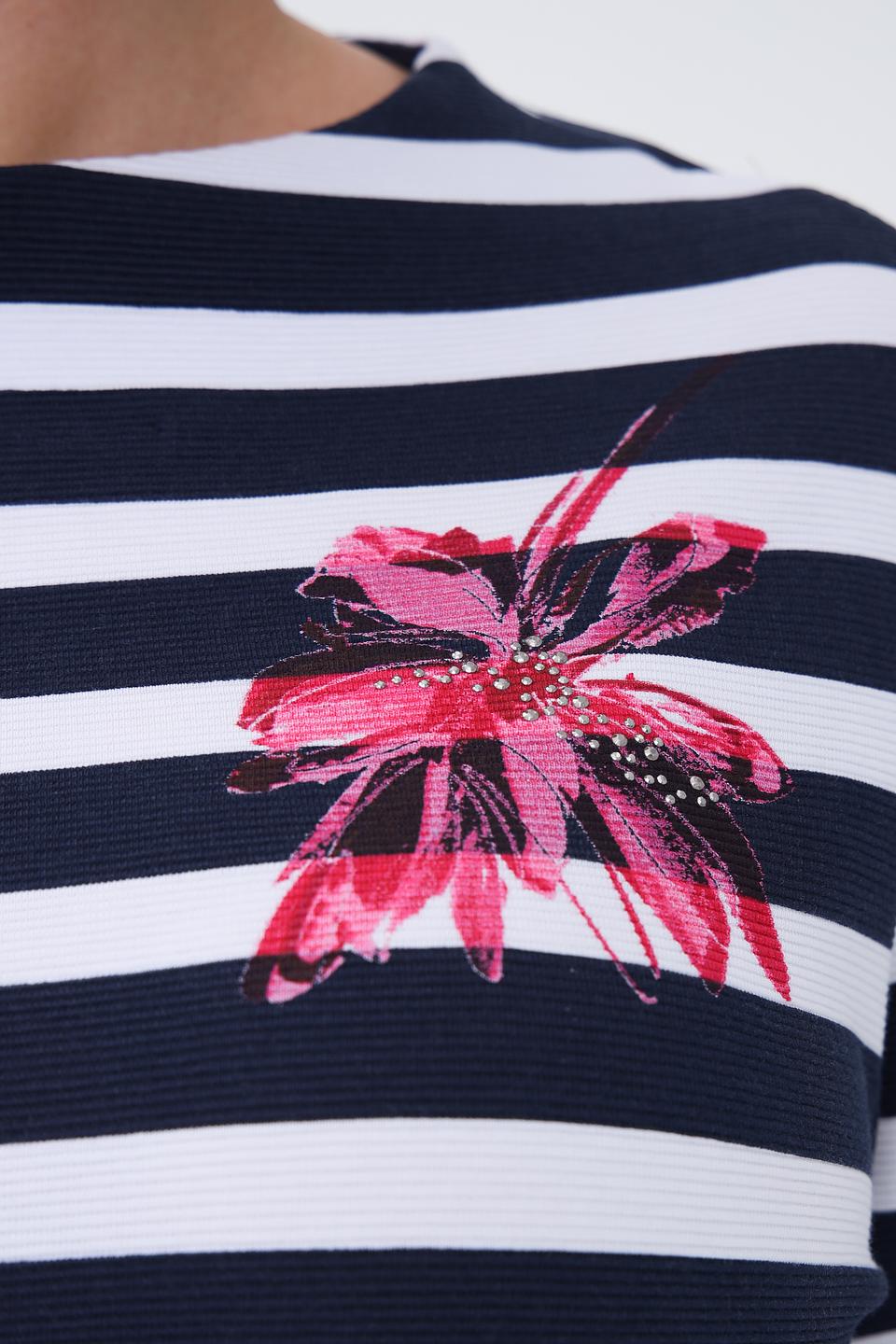 Пуловер Rabe collection в полоску с цветами