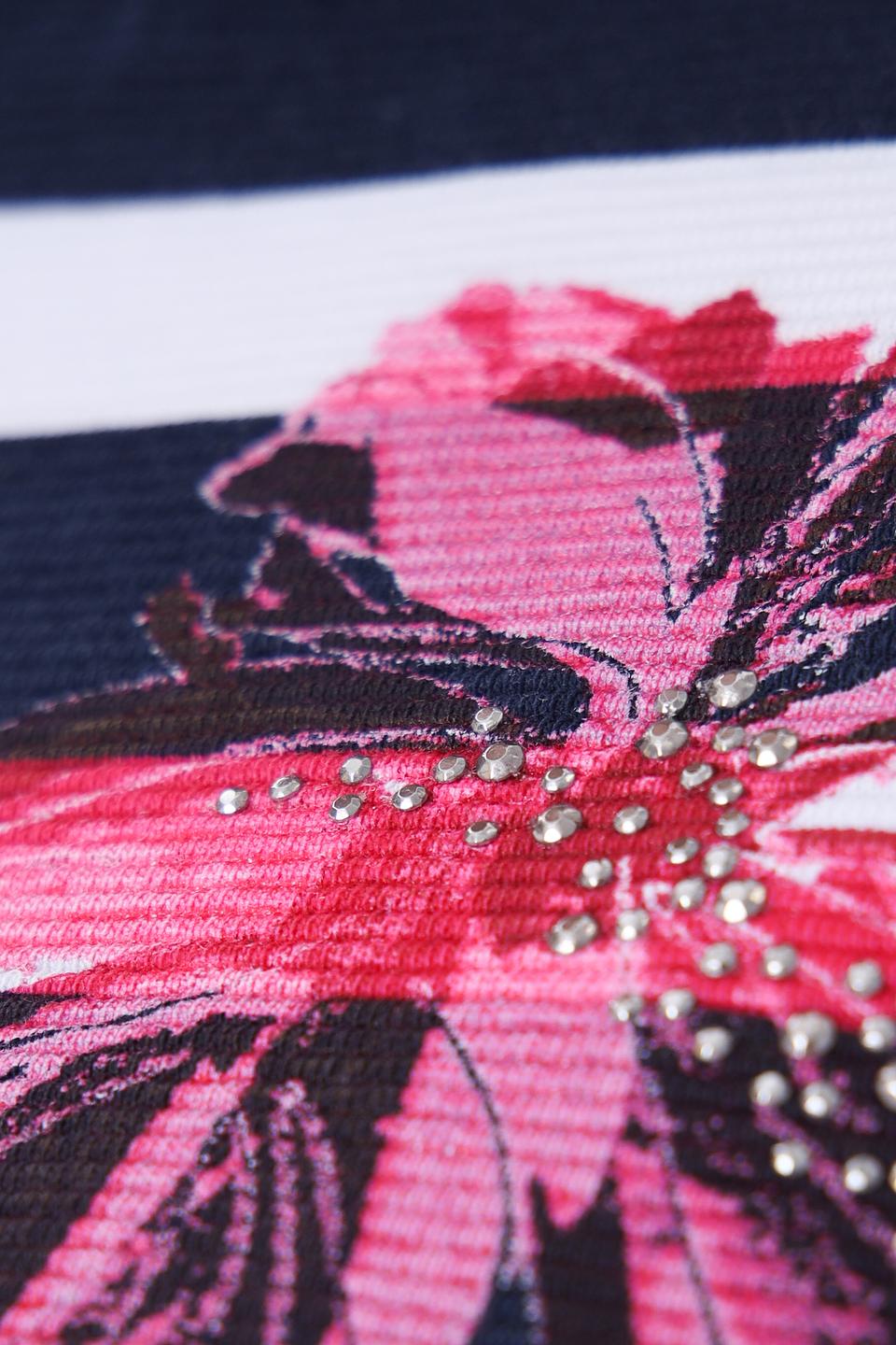 Пуловер Rabe collection в полоску с цветами