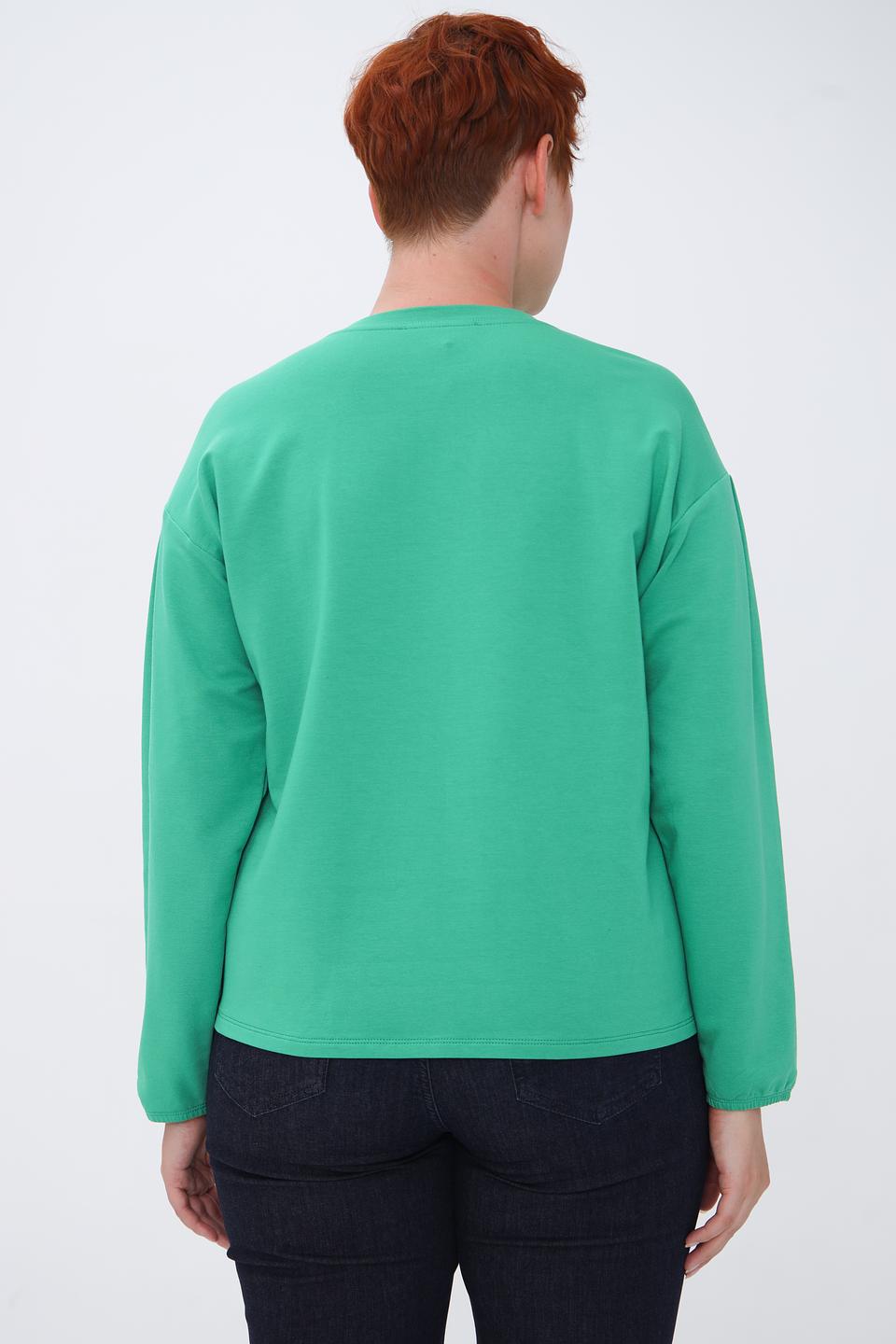 Пуловер Lecomte зелёный с карманом