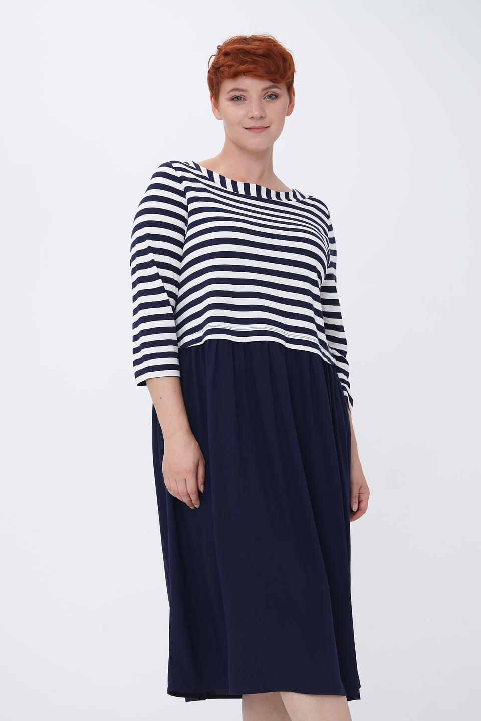 Платье Via Appia полоска и однотон