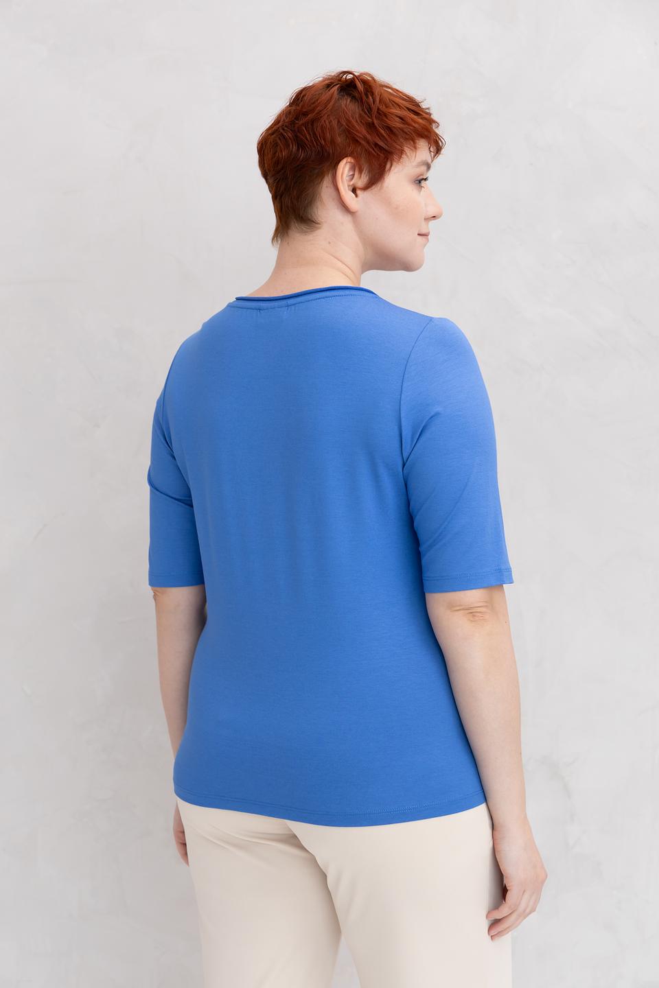 Футболка Barbara Lebek синяя с принтом