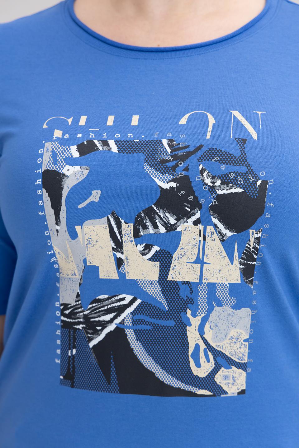 Футболка Barbara Lebek синяя с принтом