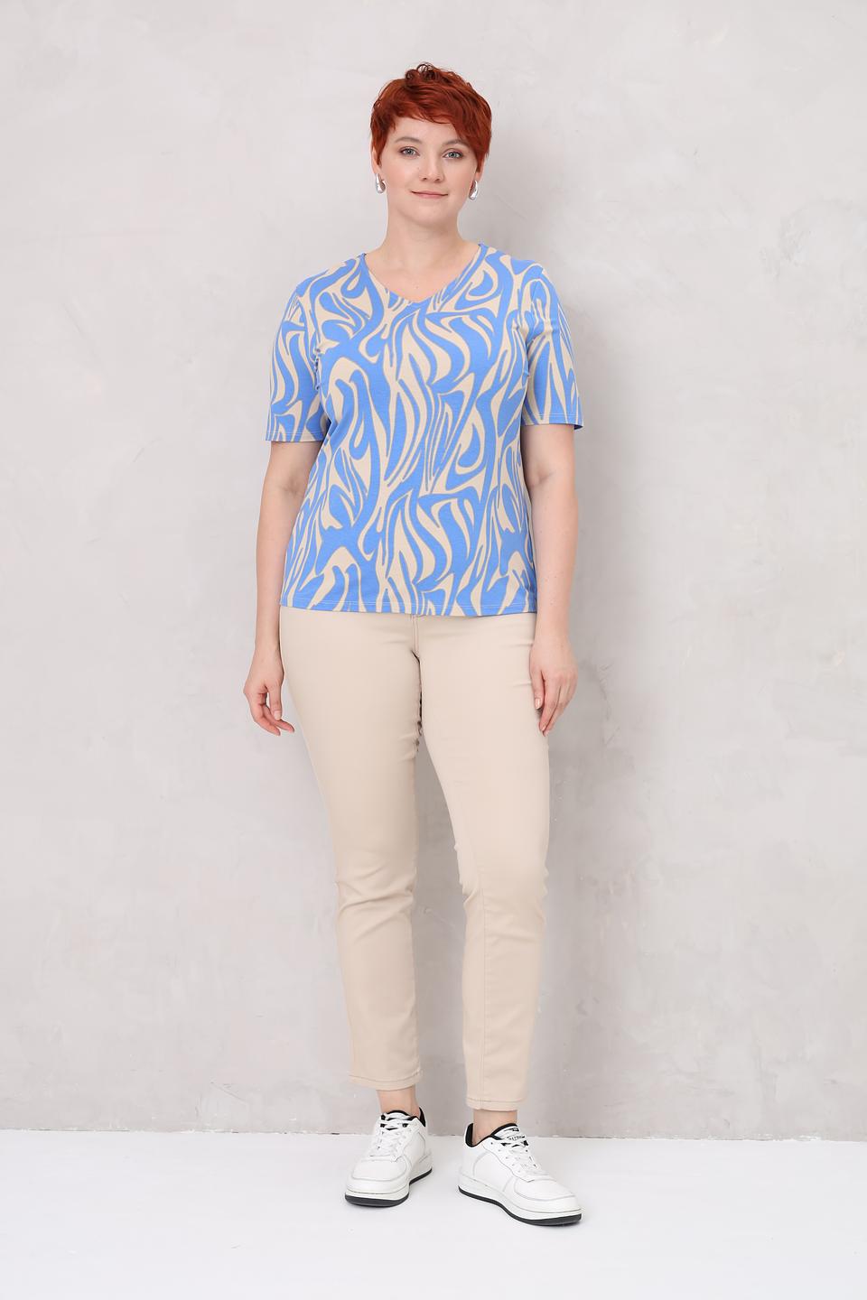 Футболка Barbara Lebek с принтом голубая