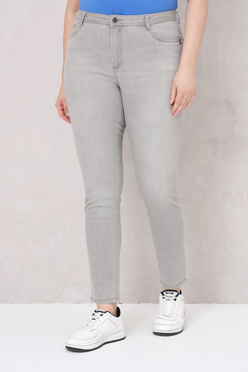 Джинсы Lebek серые с высокой посадкой