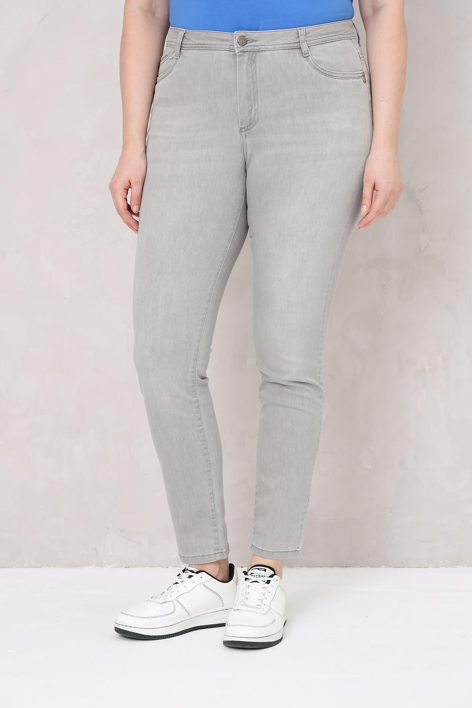 Джинсы Lebek серые с высокой посадкой