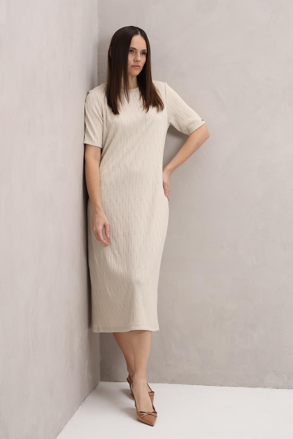 Платье Beatris бежевое с текстурой