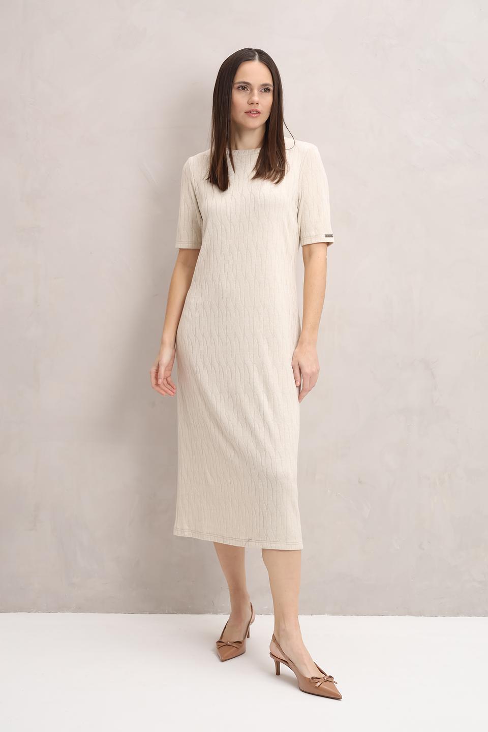 Платье Beatris бежевое с текстурой