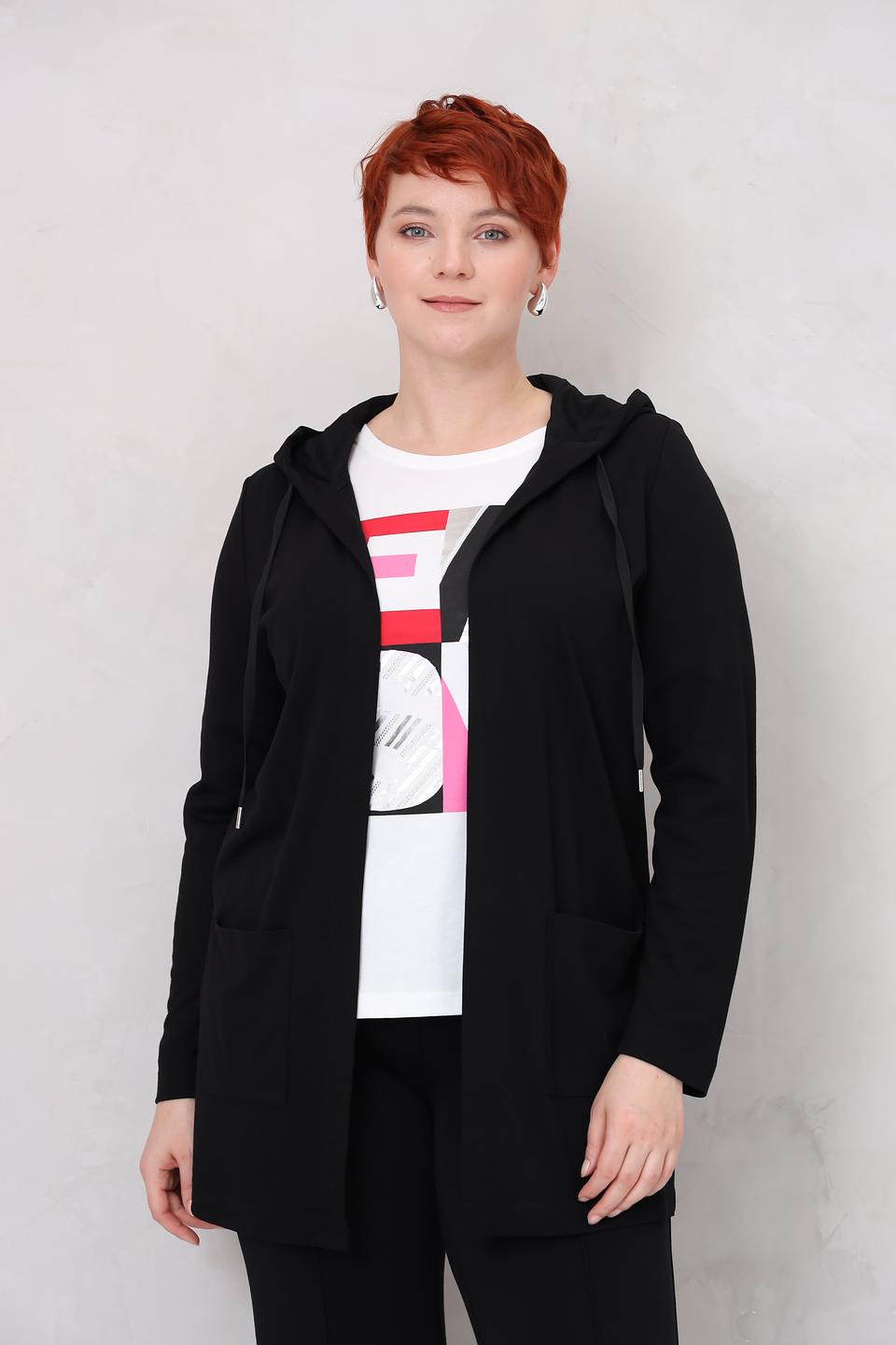 Жакет Via Appia чёрный с капюшоном