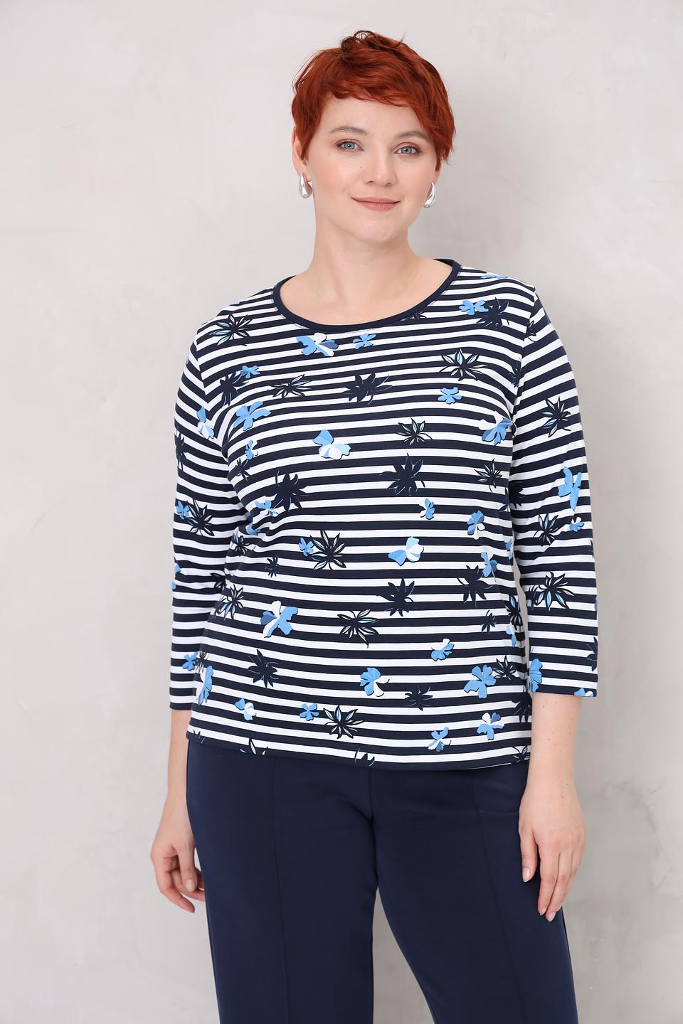 Лонгслив Rabe collection в полоску с цветами