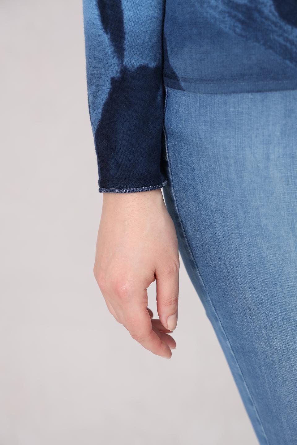 Пуловер Rabe collection с принтом голубой