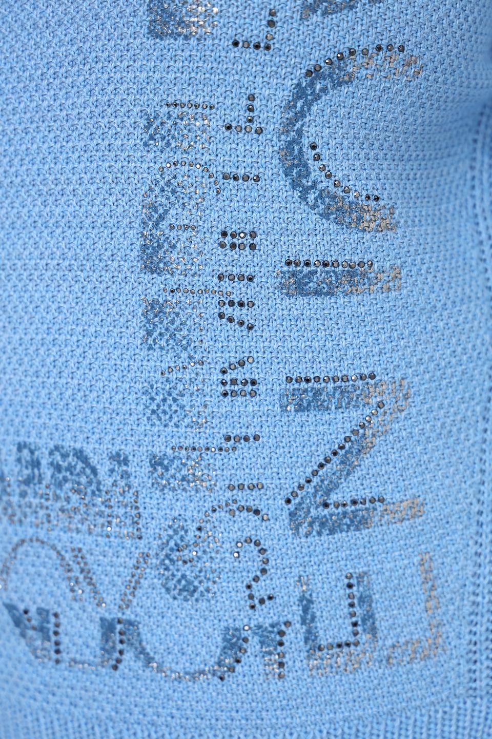 Пуловер Rabe collection голубой с принтом