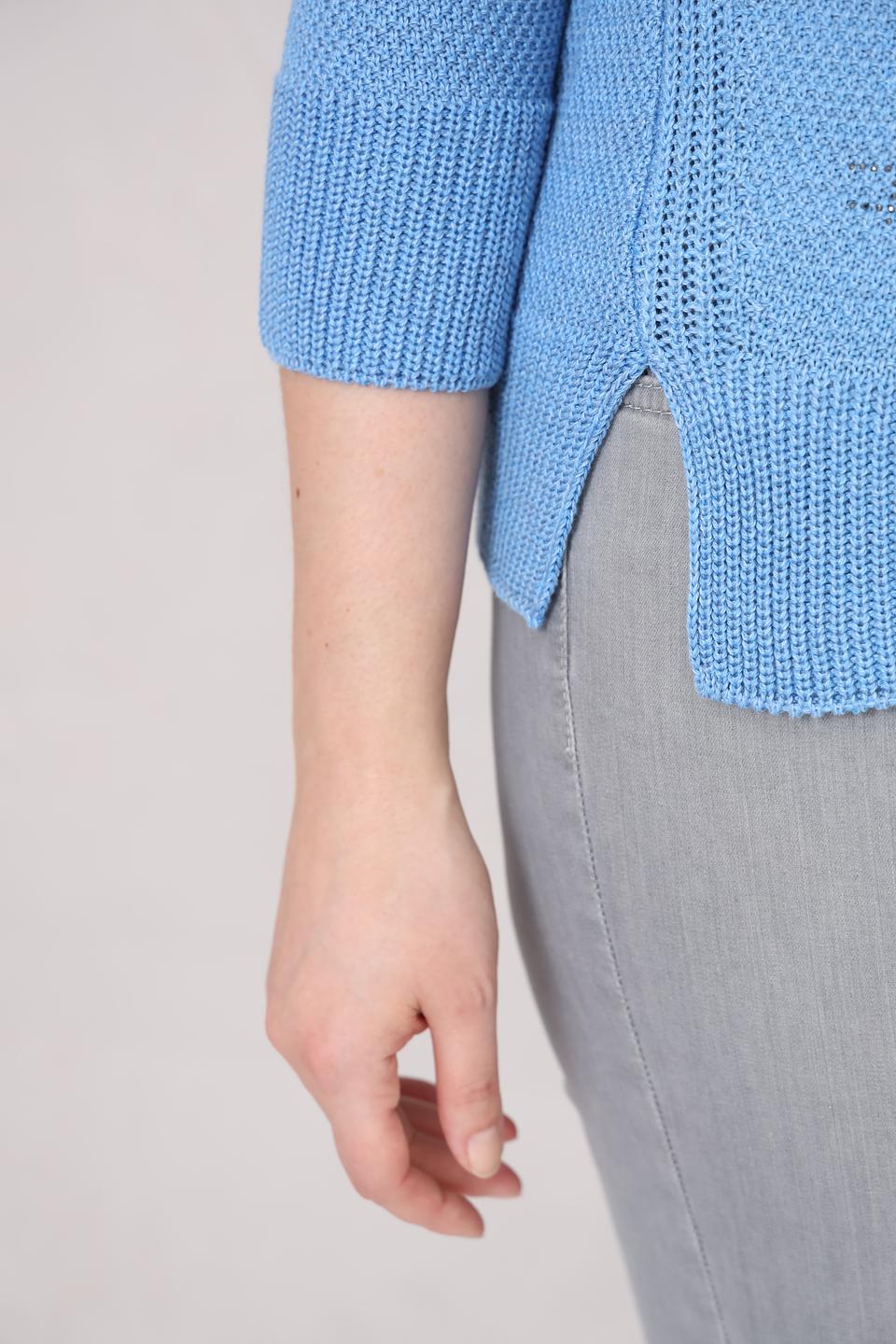 Пуловер Rabe collection голубой с принтом